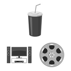 Vector design of cinematography and studio sign. Collection of cinematography and filming stock vector illustration.