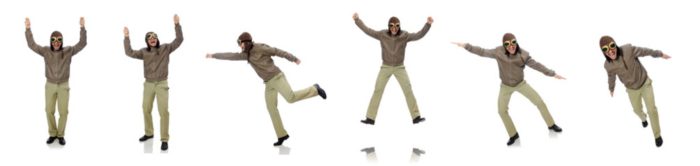 Funny pilot isolated on the white