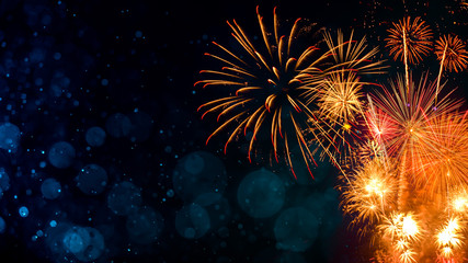 Fireworks with Abstract bokeh background