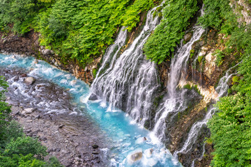 Fototapeta na wymiar Shirahige Waterfall, Biei, Hokkaido, Japan