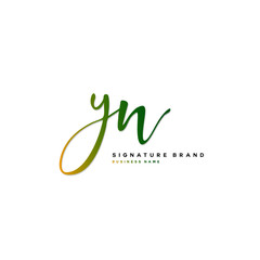 Y N YN Initial letter handwriting and  signature logo concept design.