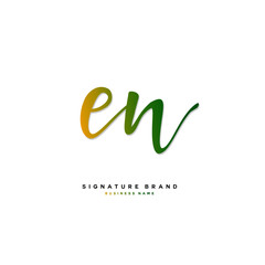 E N EN Initial letter handwriting and  signature logo concept design.