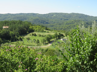 Fototapeta na wymiar Blick von Hum (Kroatien) ins Tal