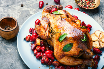 Baked chicken in berry sauce