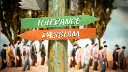 Street Sign Tolerance versus Rassism