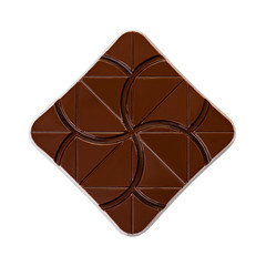 Bitter chocolate bar isolated on white background