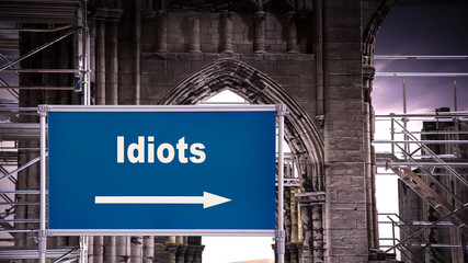 Street Sign to Idiots