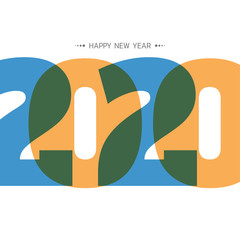 Happy new year 2020 . Greetings card. abstract background. Vector illustration.