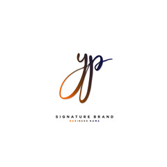 Fototapeta na wymiar Y P YP Initial letter handwriting and signature logo concept design.