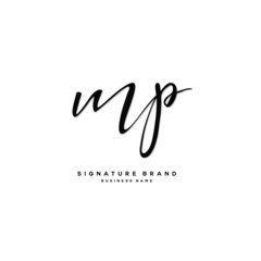 M P MP Initial letter handwriting and  signature logo concept design.