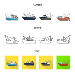 Vector illustration of transport and industrial logo. Collection of transport and yacht stock vector illustration.