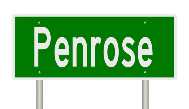 Rendering Of A Green Highway Sign For Penrose Colorado