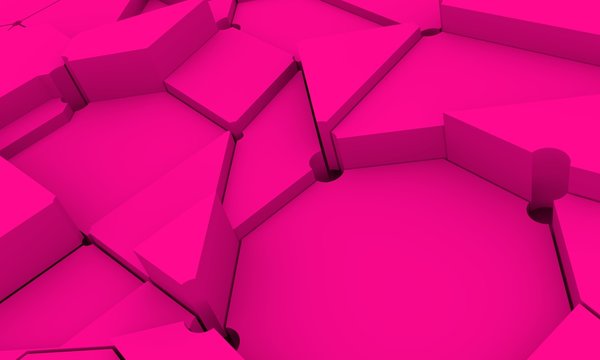 Design brochures with polygonal background. 3D rendering. Splattered polygones