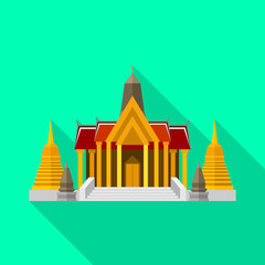 Isolated object of mahal and heritage logo. Set of mahal and monument stock vector illustration.