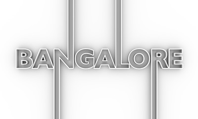 Image relative to India travel theme. Bangalore city name in geometry style design. Creative vintage typography poster concept. 3D rendering.