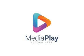 Play Media Button Symbol Logo Icon Vector