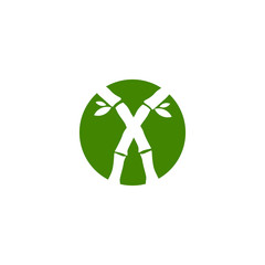 Bamboo tree logo design vector template