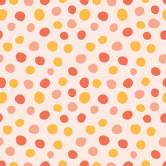 Fototapeta na wymiar Seamless pattern with pink and orange circles