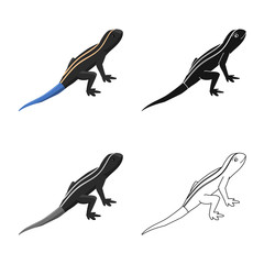 Isolated object of lizard and tail icon. Set of lizard and iguana stock symbol for web.