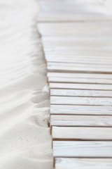 wooden pathway on the beach