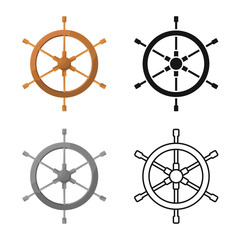 Vector design of wheel and ship icon. Set of wheel and navigation stock vector illustration.