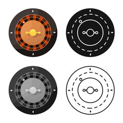 Isolated object of roulette and game logo. Collection of roulette and luck stock vector illustration.