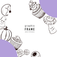 Graphic image of Sweets and other elements of the Halloween holiday