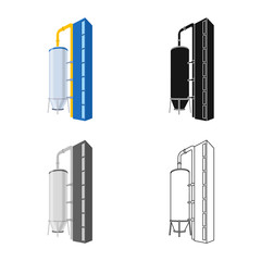 Isolated object of plant and refinery icon. Collection of plant and electric stock symbol for web.