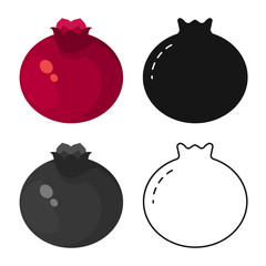 Vector illustration of pomegranate and fruit icon. Collection of pomegranate and botanical stock symbol for web.