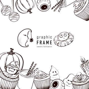 Graphic image of Sweets and other elements of the Halloween holiday