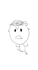 The funny angry face doodle cartoon.