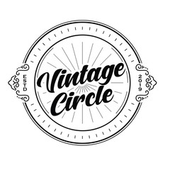 Circle Vintage Logo custome with typography premium luxury