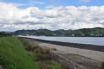 日本の岡山県笠岡市の美しい港