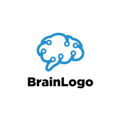 Brain tech logo. Brain vector template