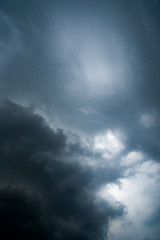 dark storm clouds with background,Dark clouds before a thunder-storm.