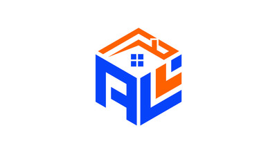 Abstract polygonal Letter Logo, hexagon letter logo, polygonal Letter with home Logo sing and Symbol, monogram logo, Home logo design, Real estate logo
