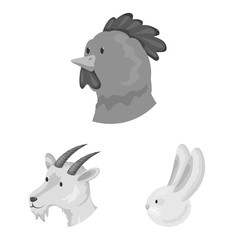 Isolated object of countryside and homestead logo. Set of countryside and breeding vector icon for stock.