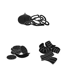 Isolated object of ingredient and organic symbol. Set of ingredient and product stock vector illustration.