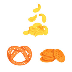 Vector illustration of food and crunchy icon. Set of food and flavor vector icon for stock.