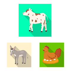 Obraz premium Vector design of breeding and kitchen icon. Collection of breeding and organic vector icon for stock.