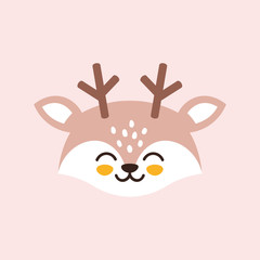 Baby deer head with blushing cheeks