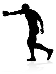 Fototapeta na wymiar Baseball player in sports pose detailed silhouette