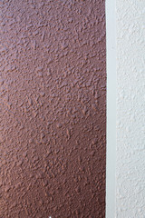 Fototapeta premium Abstract geometric background of brown and white rectangles. Textured vertical backdrop with copy space for text.