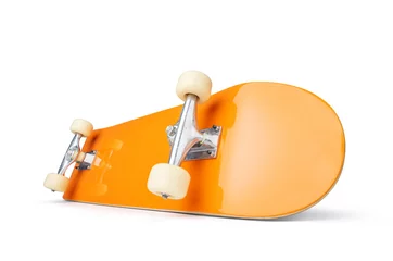 Fotobehang Skateboard Yellow skateboard deck, isolated on white background. File contains a path to isolation  © afxhome