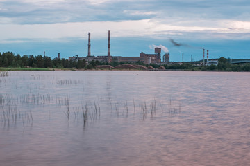 Obraz premium industrial view of Vuoksa river
