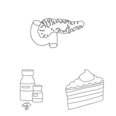 Vector illustration of mellitus and diabetes symbol. Set of mellitus and diet stock vector illustration.