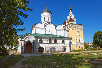 Fototapeta na wymiar Kirzhach, Vladimir region, Russia, Holy Annunciation convent. The monastery is located in Kirzhach, Vladimir region. It was founded by St. Sergius of Radonezh in 1358. On the territory of the Church