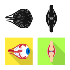 Vector design of biology and scientific sign. Set of biology and laboratory stock vector illustration.