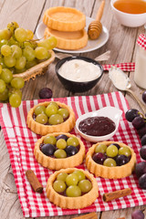 Grape tarts.