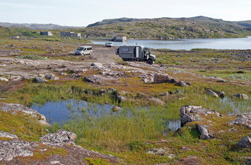 scenery landscape nearby village Teriberka in Murmansk region